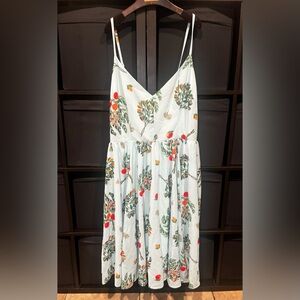 Pinup Couture PUG Laura Byrnes Light Blue Floral Swing Dress 2XL NWT *flaw*